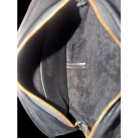 VTG Coach Camera Bag 9760 Black Leather Brass Crossbody Mid-80s NYC + Hang Tag - Picture 7 of 9